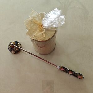 Pier One Imports brand, 6 inch Gold Glitter Candle and Flame Snuffer.